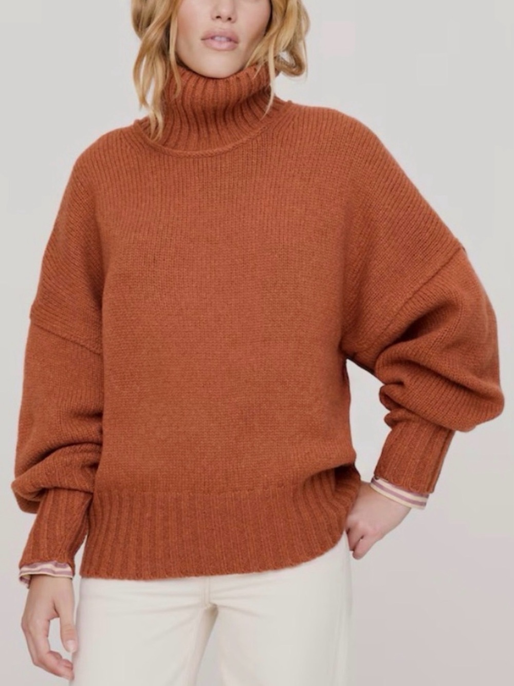 Banana republic merino wool blend oversized turtleneck sweater
